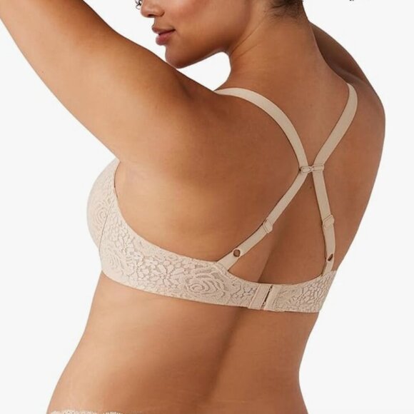 NWT Wacoal Women's Halo Lace Unlined Convertible Underwire Bra, natural nude - Picture 4 of 5